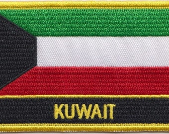 Kuwait Flag Rectangular Embroidered Patch