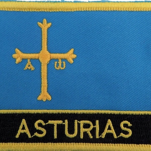 Asturias Flag Rectangular Embroidered Patch