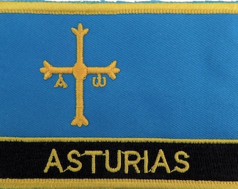 Asturias Flag Rectangular Embroidered Patch