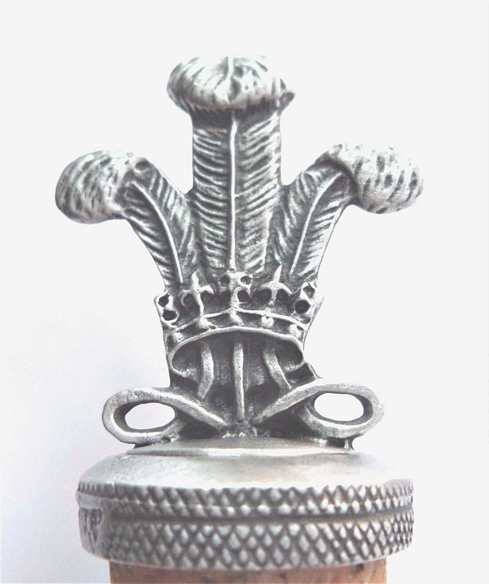 Wales Welsh Ich Dien Feathers Pewter and Cork Wine Bottle Etsy