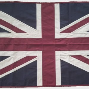 Union Jack Vintage Look Fully Sewn Cotton Flag - 150cm x 75cm - 2 Eyelets