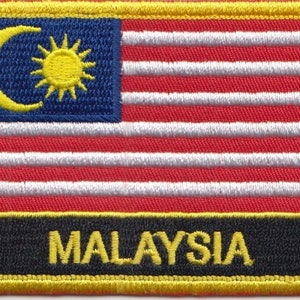 Malaysia Flag Rectangular Embroidered Patch