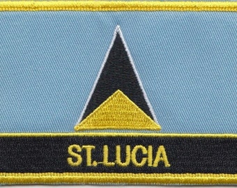 St Lucia Flag Rectangular Embroidered Patch