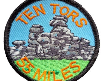 Ten Tors Dartmoor National Park Devon Embroidered Patch - 55 miles