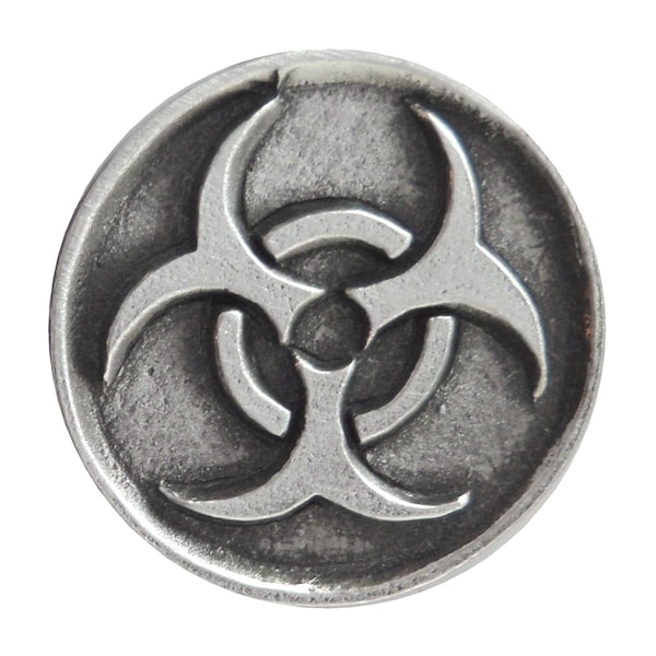 Biohazard Symbol Pewter Pin Badge - Hand Made in The United Kingdom