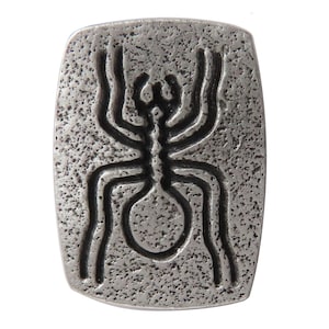 Nazca Spider Geoglyph Pewter Pin Badge - Hand Made in The United Kingdom