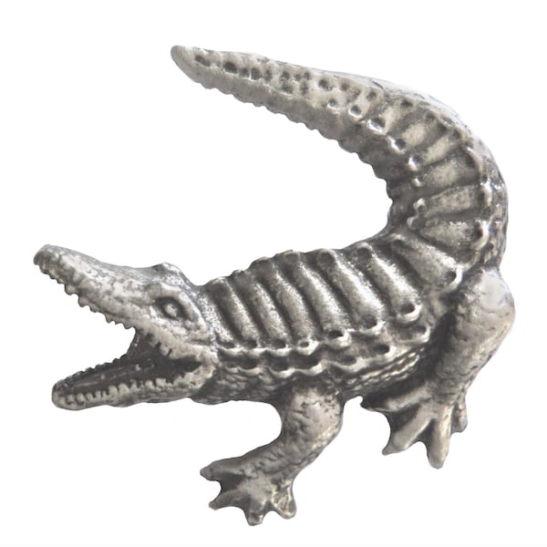Crocodile Pewter Pin Badge - Hand Made in The United Kingdom