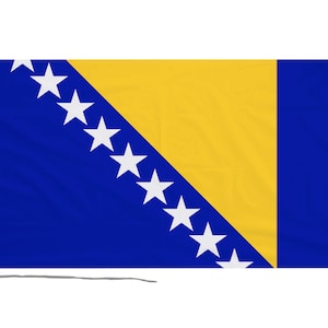 Bosnia and Herzegovina Flag with Eyelets or Rope and Toggle - Hand Made in the UK