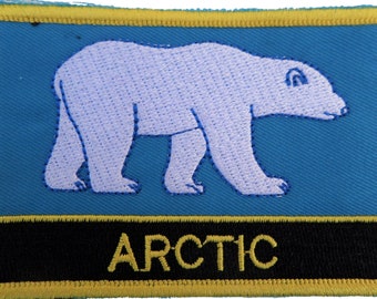 Arctic Polar Bear Flag Rectangular Embroidered Patch