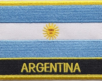 Argentina Flag Rectangular Embroidered Patch