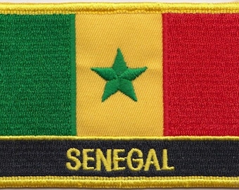 Senegal Flag Rectangular Embroidered Patch