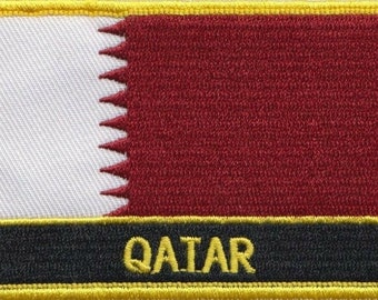Qatar Flag Rectangular Embroidered Patch