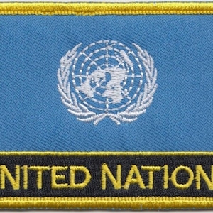 United Nations UN Flag Rectangular Embroidered Patch