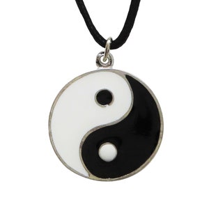Yin Yang Taoist Taoism Pewter Pendant Necklace - Hand Made in The United Kingdom
