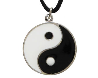 Yin Yang Taoist Taoism Pewter Pendant Necklace - Hand Made in The United Kingdom