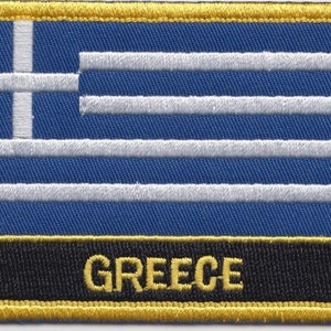 Greece Flag Rectangular Embroidered Patch