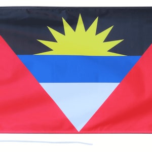 Antigua and Barbuda Flag with Eyelets or Rope and Toggle - Hand Made in the UK