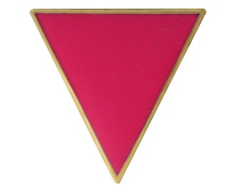 Pink Triangle LGBTQ+ Gay Pride Gold Plated Pin Badge