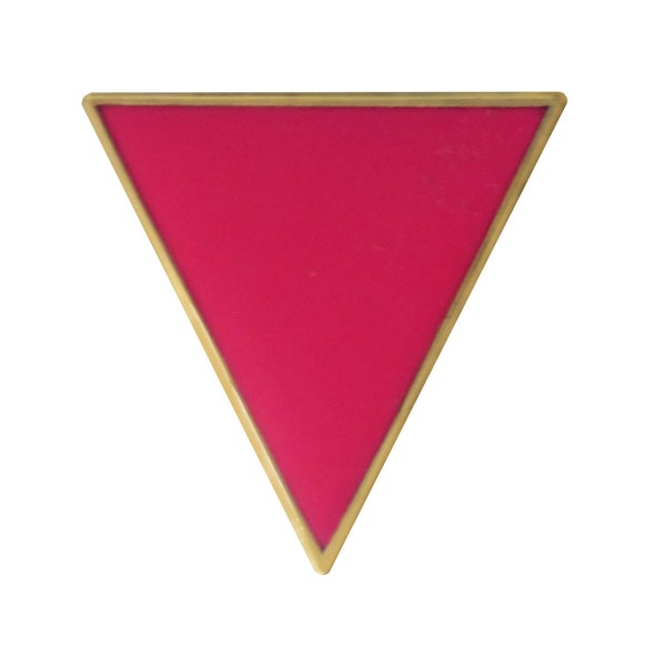 Pink Triangle LGBTQ+ Gay Pride Gold Plaqué Pin Badge