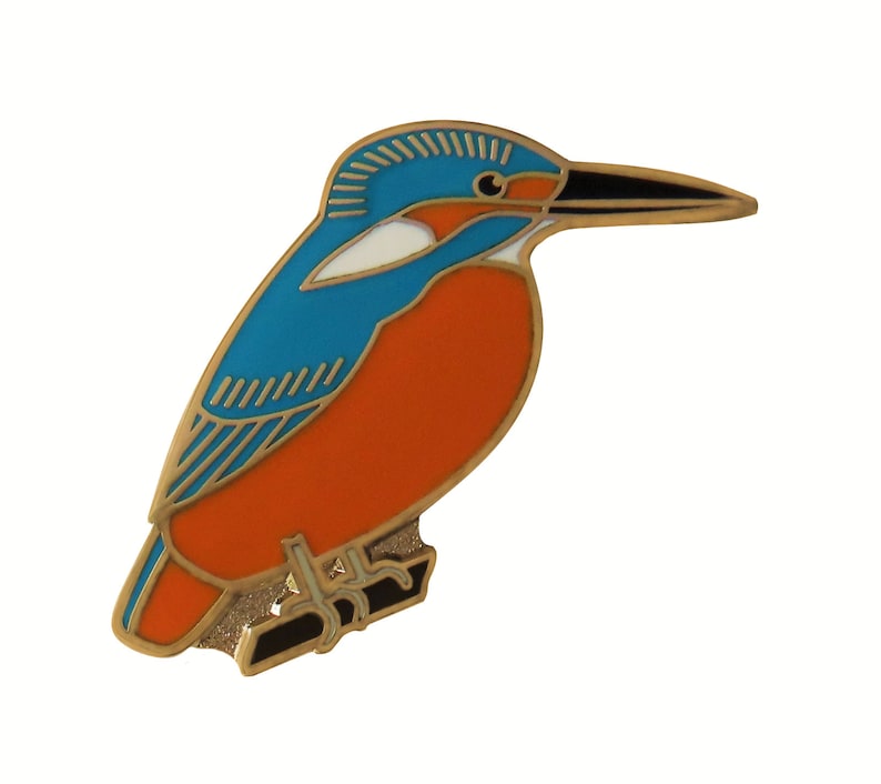Czech Republic Kingfisher National Bird Pin Badge image 1