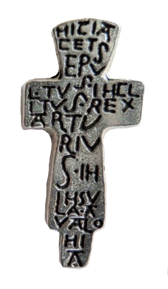 King Arthur's Cross Glastonbury Abbey Pewter Pin Badge - Hand Made in Cornwall