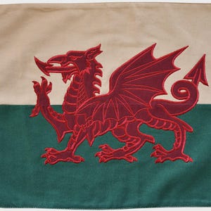 Wales Welsh Dragon Fully Sewn Small Cotton Flag - 49cm x 33cm - 2 Eyelets
