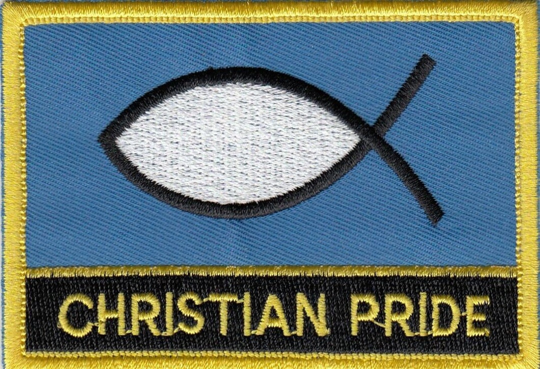 Christian Pride Ichthys Fish Flag Rectangular Embroidered Patch - Etsy