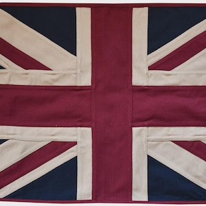 United Kingdom UK Union Jack Fully Sewn Vintage Style Cotton Flag - 76cm x 43cm