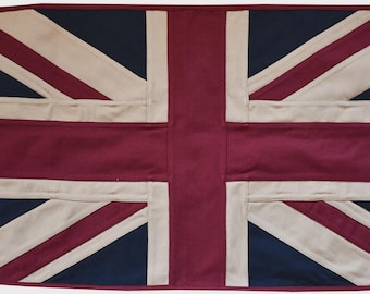 UK Vintage Style Sewn Cotton Flag - 76cm x 43cm - 2 Eyelets