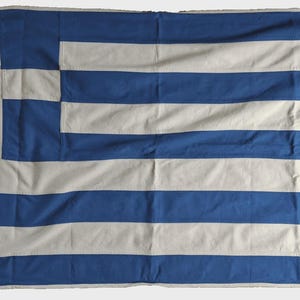 Greece Fully Sewn Hanging Cotton Flag - 150cm x 75cm - 2 Eyelets
