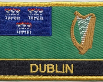 Dublin City Flag Rectangular Embroidered Patch