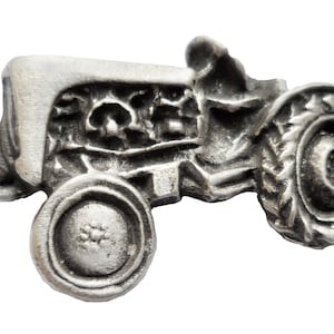 Vintage Tractor Pewter Pin Badge - Hand Made in The United Kingdom