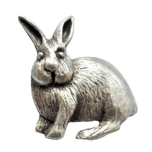 Rabbit Bunny Pewter Pin Badge - Hand Made in The United Kingdom