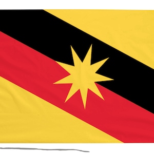 Sarawak Flag with Eyelets or Rope and Toggle Hand Made in the UK image 1