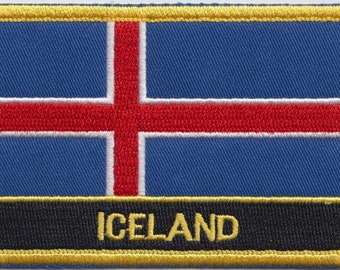 Iceland Flag Rectangular Embroidered Patch