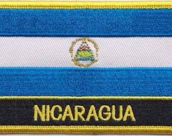 Nicaragua Flag Rectangular Embroidered Patch