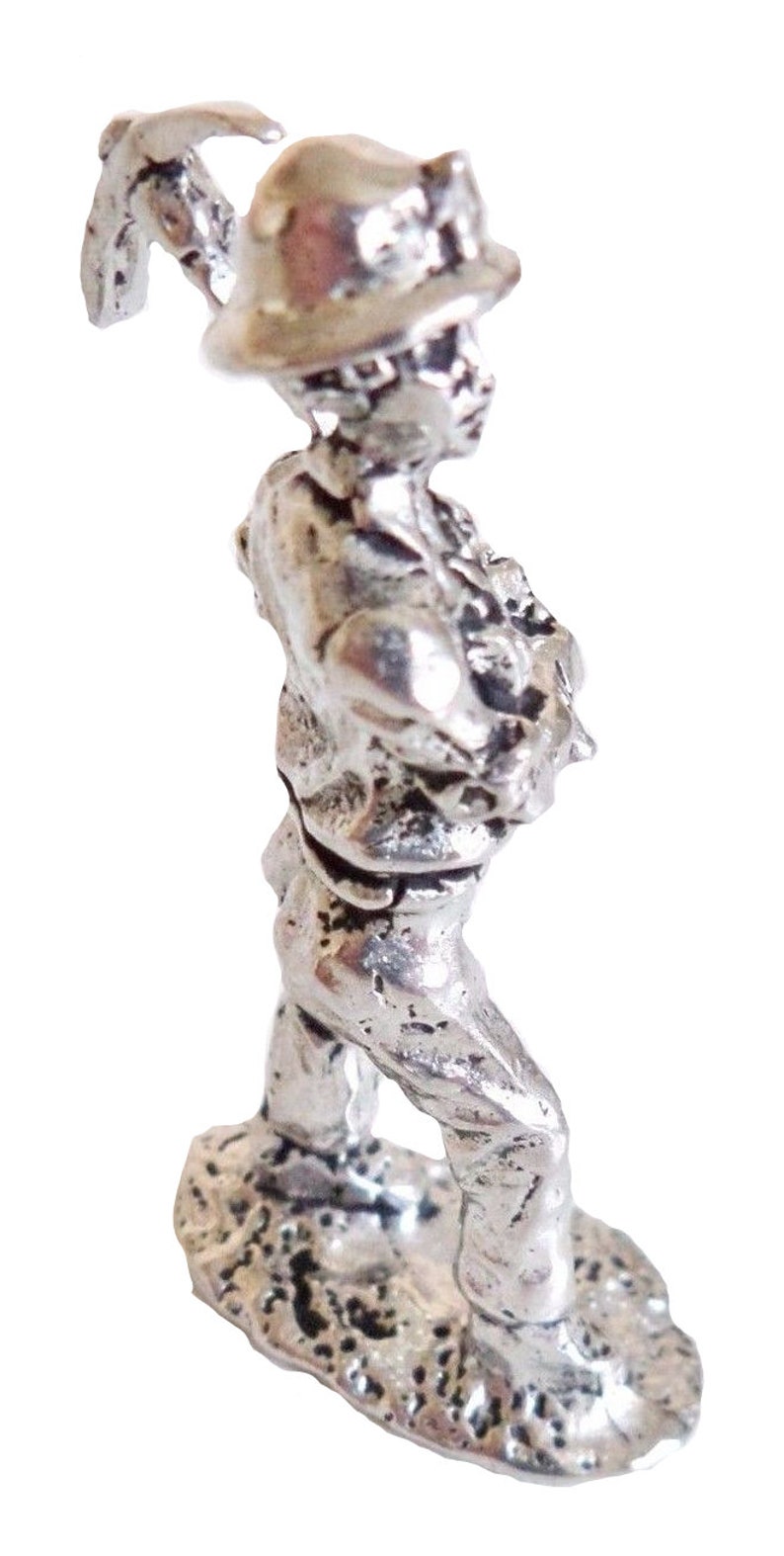 Hand Made in Cornwall Cornish Tin Miner With Pick Solid Pewter Ornament