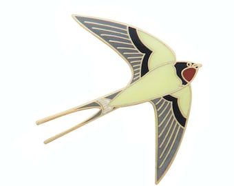 Estonie Hirondelle rustique Insigne national d’épinglette d’oiseau