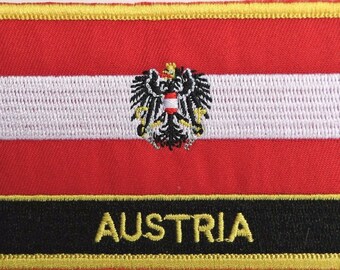 Austria State Flag Rectangular Embroidered Patch