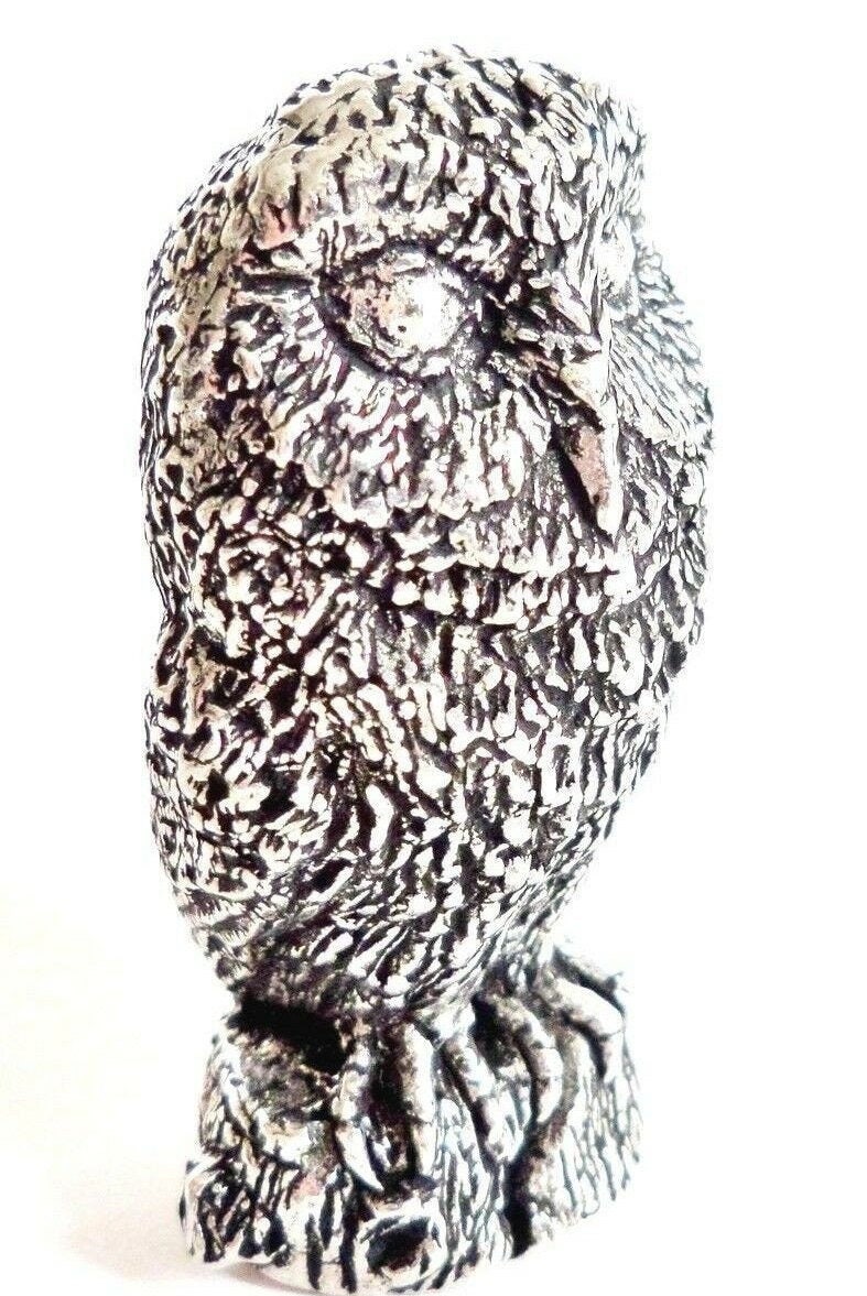 Barn Owl Solid Pewter Ornament - Hand Made in Cornwall