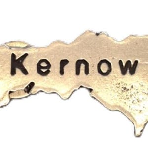 Cornwall Kernow County Map Pewter Pin Badge - Hand Made in Cornwall
