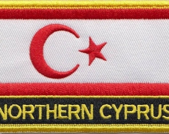 Turkish Republic of Northern Cyprus Flag Rectangular Embroidered Patch