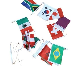 World Cup Nations Flag Bunting - Various Lengths and Flag Sizes