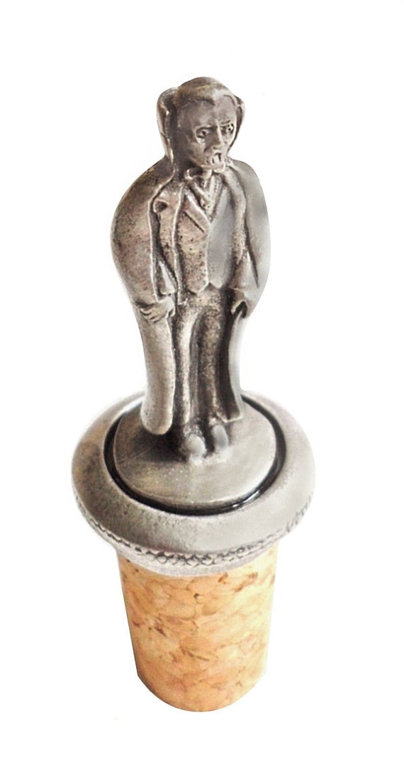 Count Dracula Vampire Pewter and Cork Wine Bottle Stopper Etsy
