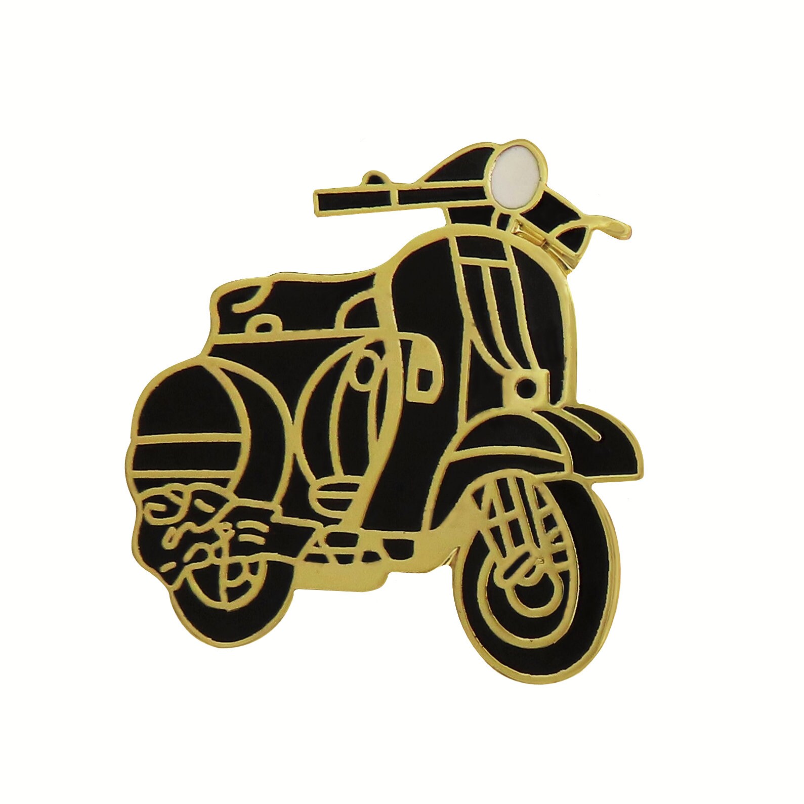 Black Scooter Pin Badge