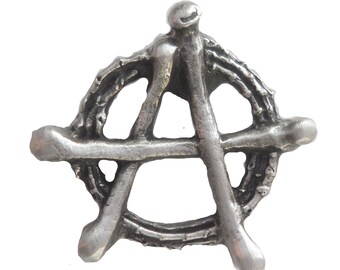 Anarchy Bones Pewter Pin Badge - Hand Made in The United Kingdom