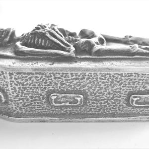 Skeleton on Coffin Pewter Trinket Box - Hand Made in The United Kingdom