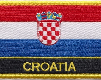 Croatia Flag Rectangular Embroidered Patch