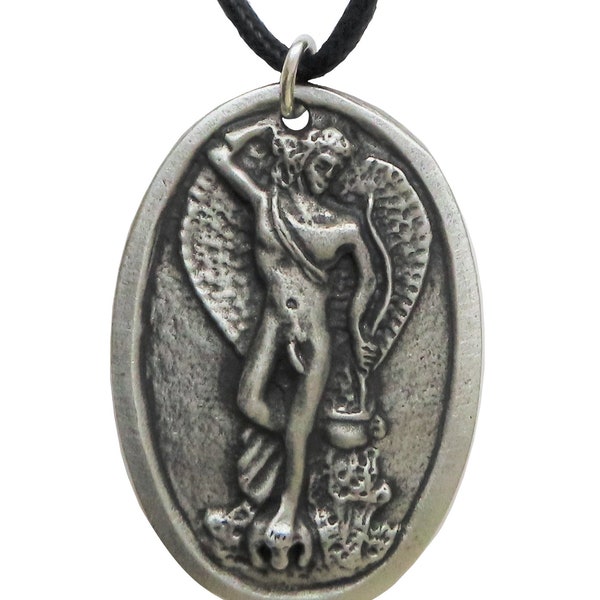 Eros God of Love & Desire Pewter Pendant - Hand Made in The United Kingdom