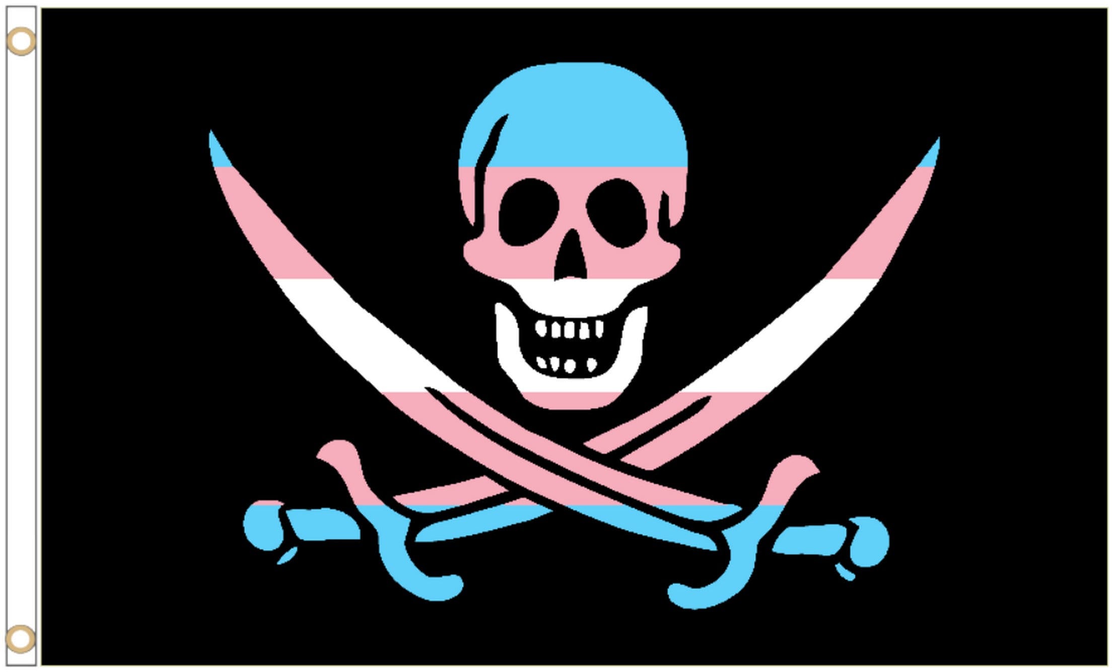 LGBTQ+ Pride Flag - Transgender Pride Pirate 5'x3' - Etsy, image size:2210x1336